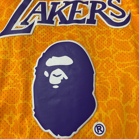Mitchell and Ness And Bape collab Lakers Jersey - Picture 5 of 7